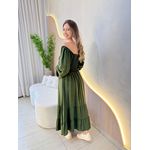 VESTIDO MIDI LUARA VERDE LISO