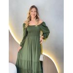 VESTIDO MIDI LUARA VERDE LISO