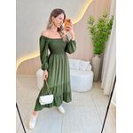 VESTIDO MIDI LUARA VERDE LISO