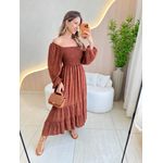 VESTIDO MIDI LUARA POA MARROM