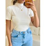 BLUSA CANELADA GOLA ALTA OFF