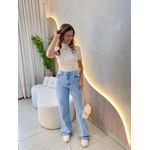 CALÇA JEANS HELENA WIDE LEG JEANS CLARO