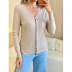 BLUSA CARDIGAN LÃZINHA AREIA