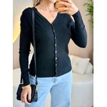 BLUSA CARDIGAN LÃZINHA PRETO