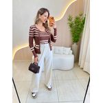 CONJUNTO TRICOT DANUBIA MARROM
