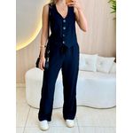 CONJUNTO COLETE LISTRAS PRETO