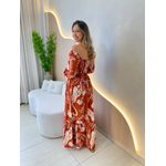 VESTIDO MIDI FERNANDA TERRACOTA ESTAMPADO
