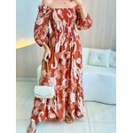 VESTIDO MIDI FERNANDA TERRACOTA ESTAMPADO