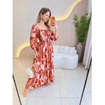 VESTIDO MIDI FERNANDA TERRACOTA ESTAMPADO