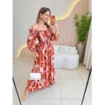 VESTIDO MIDI FERNANDA TERRACOTA ESTAMPADO