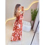 VESTIDO MIDI FERNANDA TERRACOTA ESTAMPADO