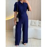 MACACÃO PANTALONA ADELE AZUL MARINHO