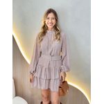 VESTIDO CURTO ISABEL MARROM