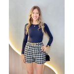 SHORT CURTO XADREZ PRETO
