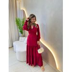 VESTIDO MANGA LONGA VALENTINA MARSALA LISO