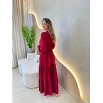 VESTIDO MANGA LONGA VALENTINA MARSALA LISO