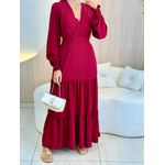 VESTIDO MANGA LONGA VALENTINA MARSALA LISO