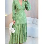 VESTIDO MANGA LONGA VALENTINA VERDE/ NUDE