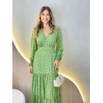 VESTIDO MANGA LONGA VALENTINA VERDE/ NUDE