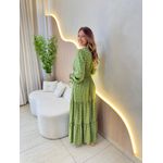 VESTIDO MANGA LONGA VALENTINA VERDE/ NUDE