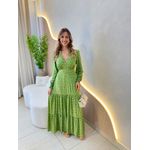 VESTIDO MANGA LONGA VALENTINA VERDE/ NUDE