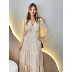 VESTIDO MANGA LONGA VALENTINA OFF/NUDE