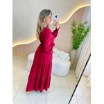 VESTIDO MANGA LONGA VALENTINA MARSALA LISO