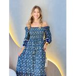 VESTIDO MIDI FERNANDA AZUL FLORIDO