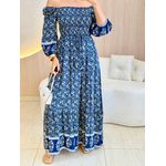 VESTIDO MIDI FERNANDA AZUL FLORIDO