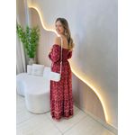 VESTIDO MIDI FERNANDA MARSALA FLORIDO