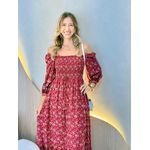 VESTIDO MIDI FERNANDA MARSALA FLORIDO