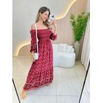VESTIDO MIDI FERNANDA MARSALA FLORIDO