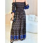 VESTIDO MIDI FERNANDA PRETO FLORIDO