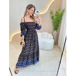 VESTIDO MIDI FERNANDA PRETO FLORIDO