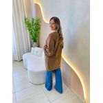BLUSA CARDIGAN MANGA LONGA SUELEN MARROM CLARO