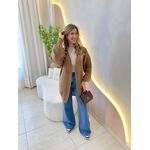 BLUSA CARDIGAN MANGA LONGA SUELEN MARROM CLARO