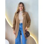 BLUSA CARDIGAN MANGA LONGA SUELEN MARROM CLARO