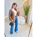 BLUSA CARDIGAN MANGA LONGA SUELEN MARROM CLARO