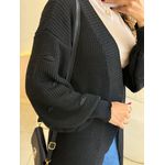 BLUSA CARDIGAN MANGA LONGA SUELEN PRETO