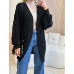 BLUSA CARDIGAN MANGA LONGA SUELEN PRETO