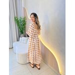 VESTIDO MIDI CATARINE XADREZ NUDE