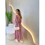VESTIDO MIDI CATARINE XADREZ MARSALA