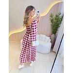 VESTIDO MIDI CATARINE XADREZ MARSALA