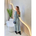 VESTIDO MIDI CATARINE XADREZ VERDE