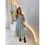 VESTIDO MIDI CATARINE XADREZ VERDE