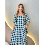 VESTIDO MIDI CATARINE XADREZ VERDE