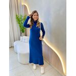 VESTIDO MANGA LONGA OHANA AZUL MARINHO