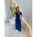 VESTIDO MIDI HELENA AZUL MARINHO