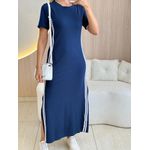 VESTIDO MIDI HELENA AZUL MARINHO