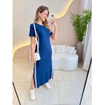 VESTIDO MIDI HELENA AZUL MARINHO